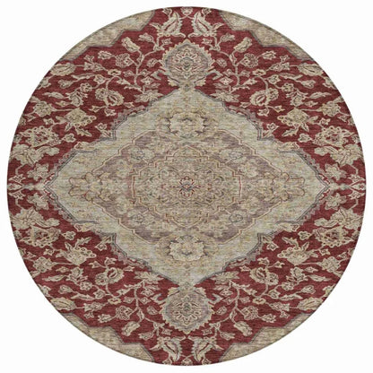 LOOMLAN Rugs Celia Red Washable Indoor-Outdoor Rug