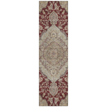 LOOMLAN Rugs Celia Red Washable Indoor-Outdoor Rug