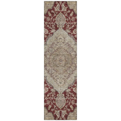 LOOMLAN Rugs Celia Red Washable Indoor-Outdoor Rug