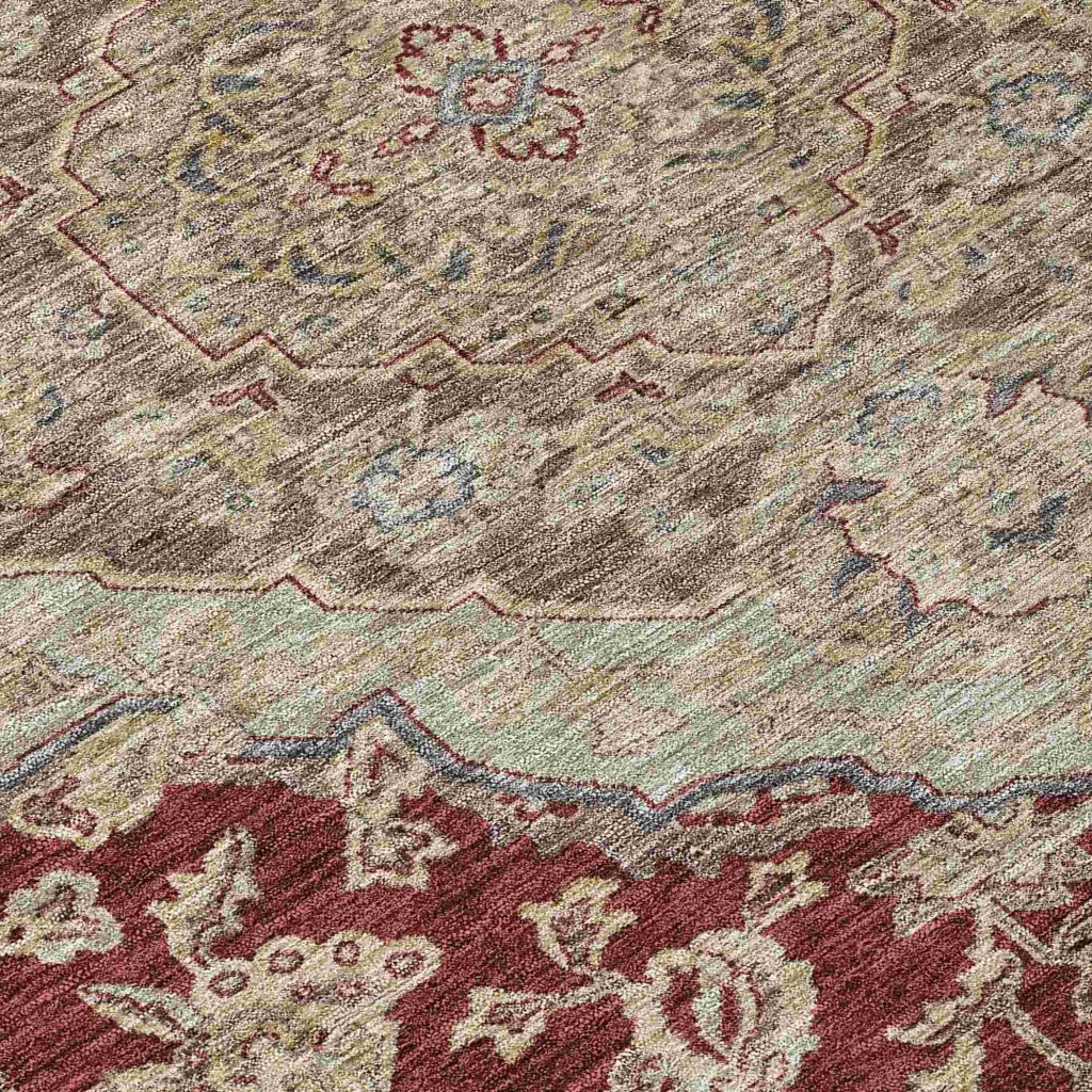 LOOMLAN Rugs Celia Red Washable Indoor-Outdoor Rug
