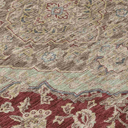 LOOMLAN Rugs Celia Red Washable Indoor-Outdoor Rug