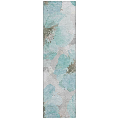 LOOMLAN Rugs Celuve Teal Washable Indoor-Outdoor Rug