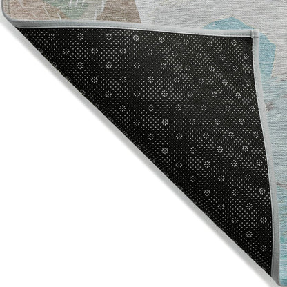 LOOMLAN Rugs Celuve Teal Washable Indoor-Outdoor Rug