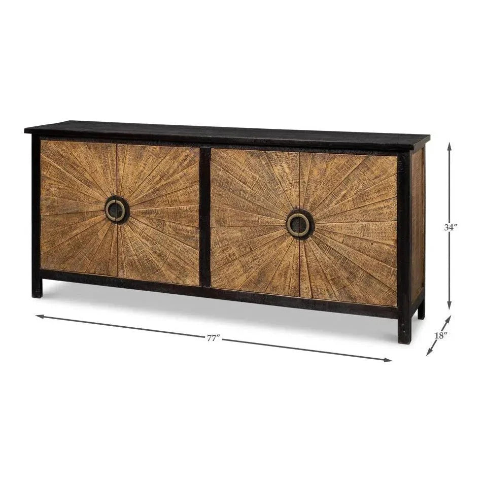 Centrum Four Door Sideboard Black Finish - LOOMLAN - Sarreid - Sideboards