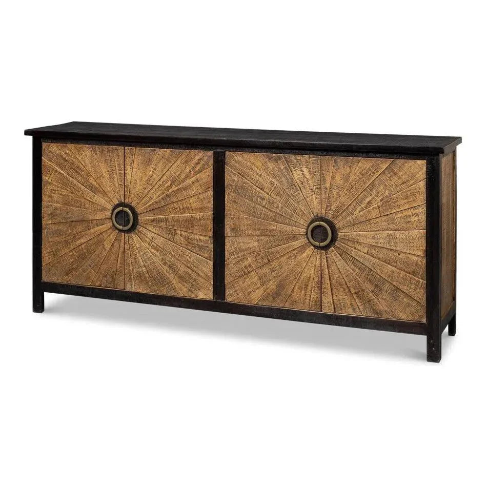 Centrum Four Door Sideboard Black Finish - LOOMLAN - Sarreid - Sideboards