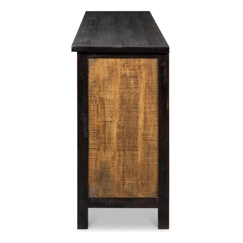 Centrum Four Door Sideboard Black Finish - LOOMLAN - Sarreid - Sideboards