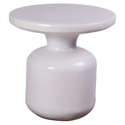 Seasonal Living Bottle Ceramic Round Patio Accent Table
