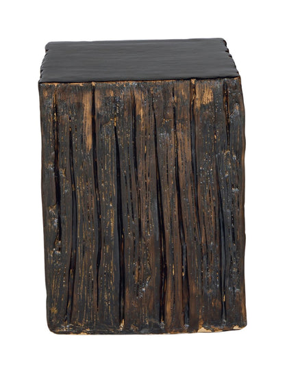Seasonal Living The Stump Matte Wood Glaze Ceramic Patio Stool