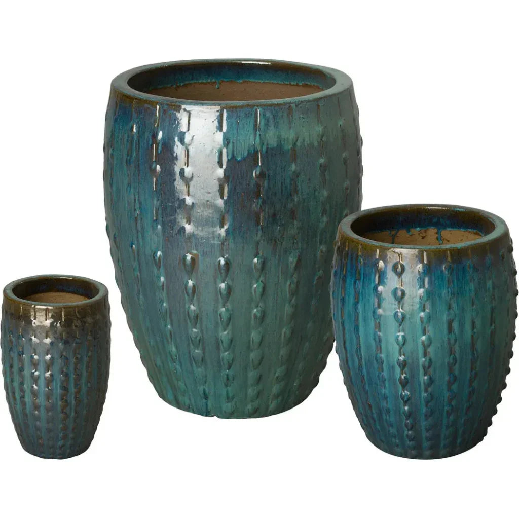 Ceramic Tall Stud Round Planter