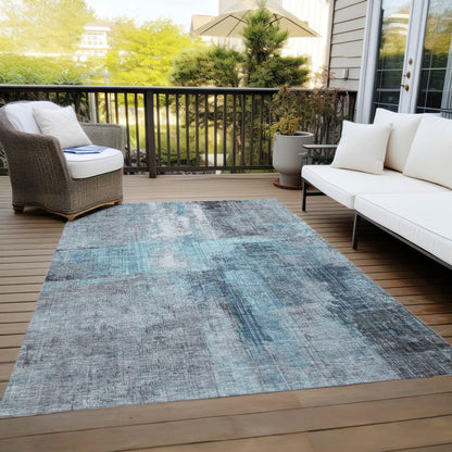 Jaelor Sky Washable Indoor-Outdoor Rug