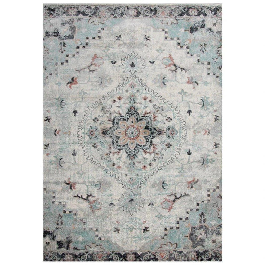 Chuk Medallion Gray Kitchen Hallway Runner Rug