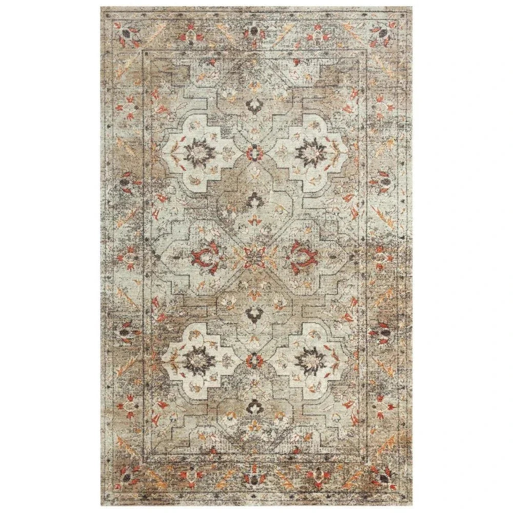 Alpa Medallion Green Large Area Rugs For Living Room
