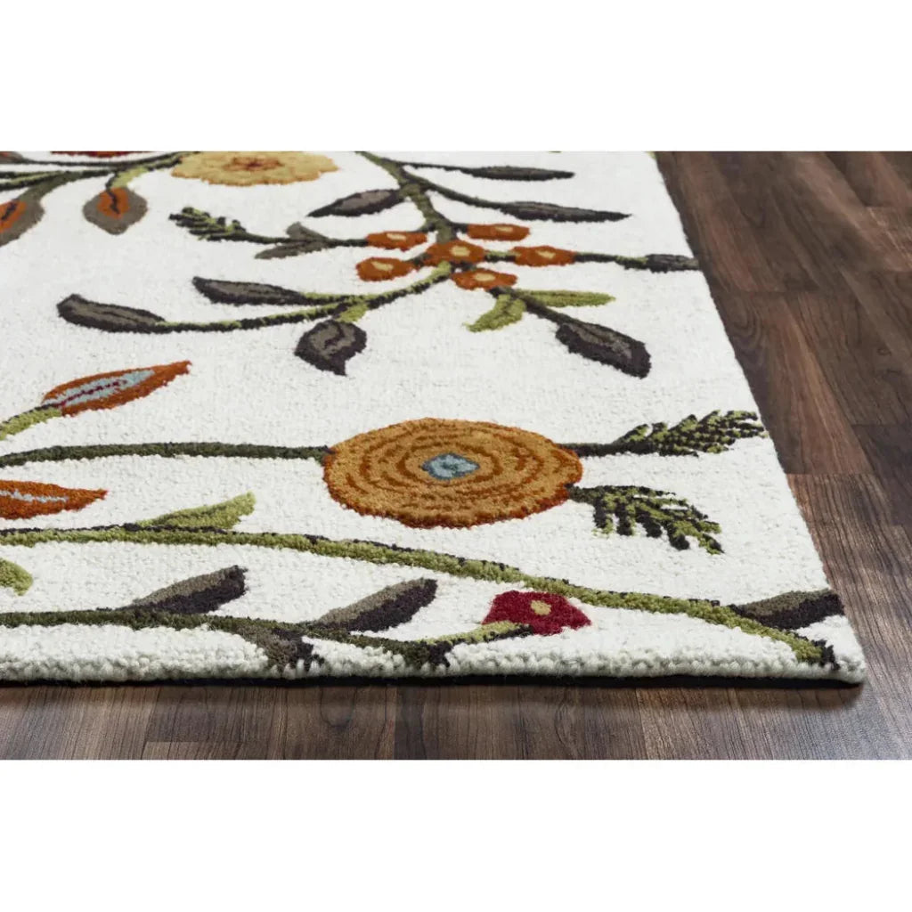 Ayat White Round Area Rugs For Dining Room -- white