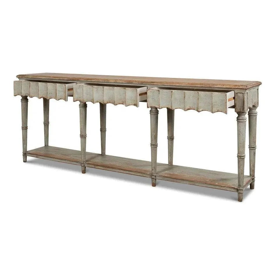 Sarreid Chantal Console Table Drawers &In Natural Rustic