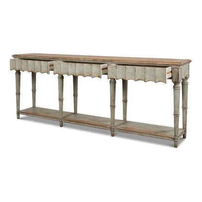 Sarreid Chantal Console Table Drawers &In Natural Rustic