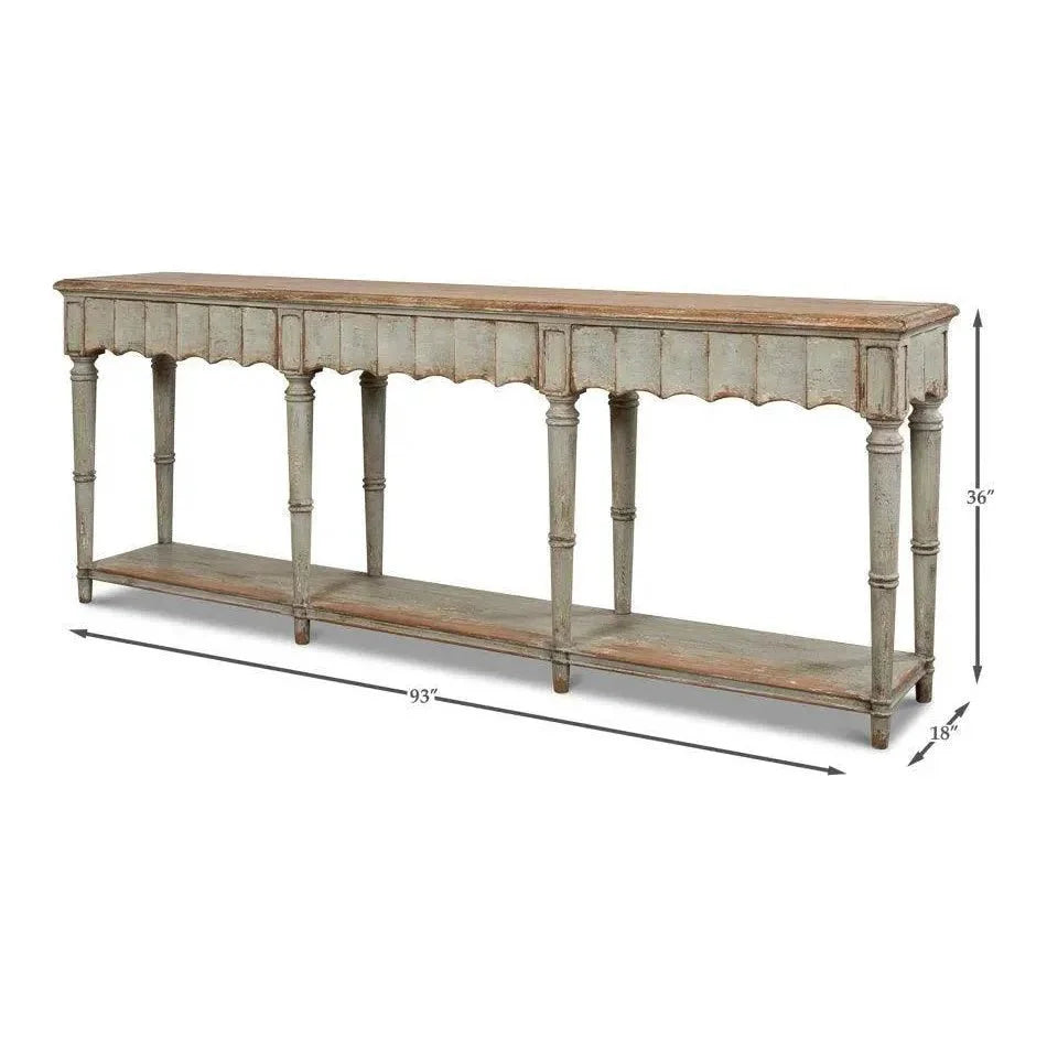 Sarreid Chantal Console Table Drawers &In Natural Rustic