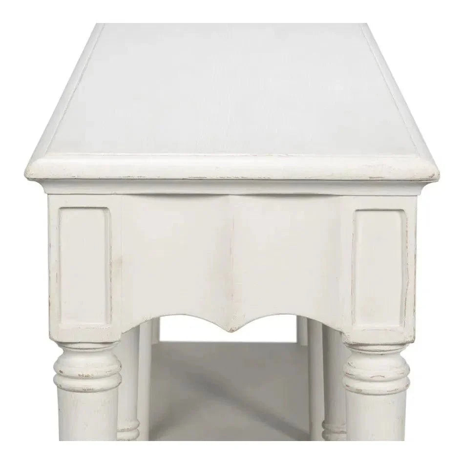 Chantal Console Table Drawers & Storage Antique White - LOOMLAN - Sarreid - Console Tables