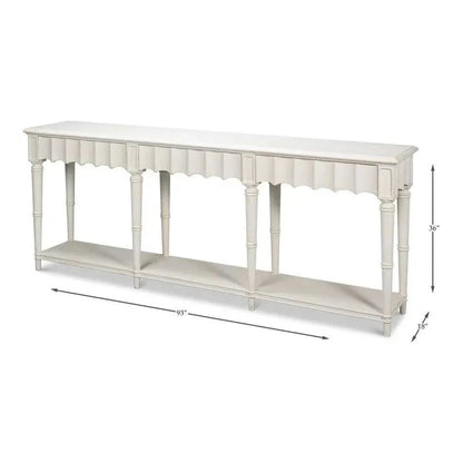 Chantal Console Table Drawers & Storage Antique White - LOOMLAN - Sarreid - Console Tables