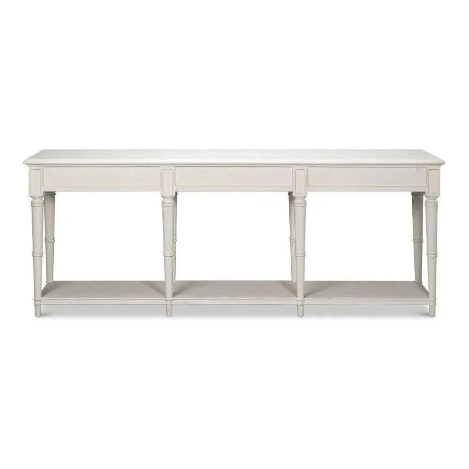 Chantal Console Table Drawers & Storage Antique White - LOOMLAN - Sarreid - Console Tables