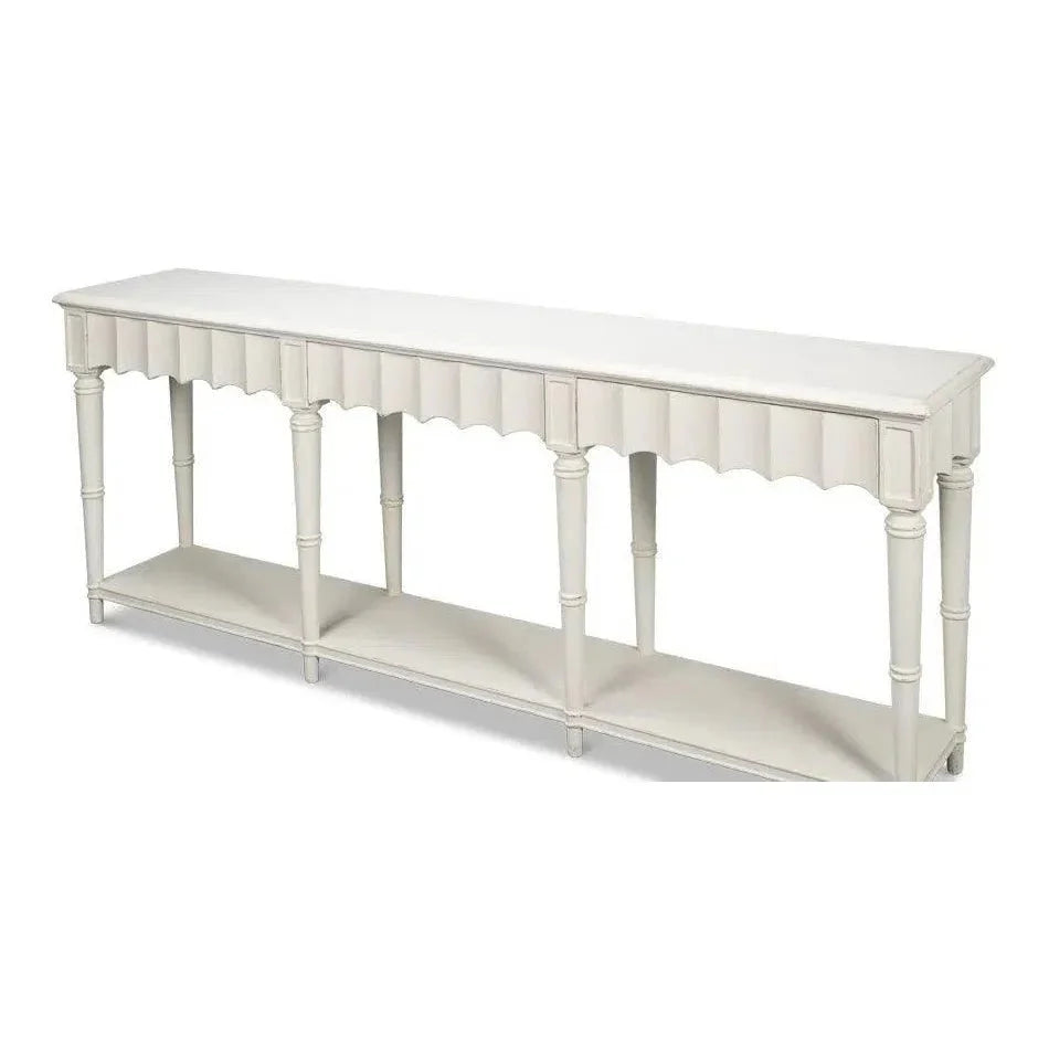 Chantal Console Table Drawers & Storage Antique White - LOOMLAN - Sarreid - Console Tables