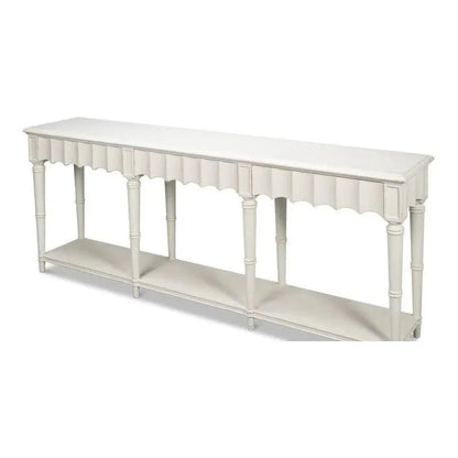 Chantal Console Table Drawers & Storage Antique White - LOOMLAN - Sarreid - Console Tables