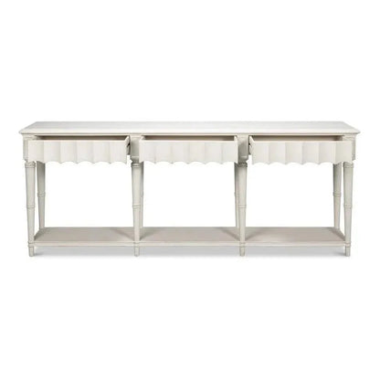 Chantal Console Table Drawers & Storage Antique White - LOOMLAN - Sarreid - Console Tables