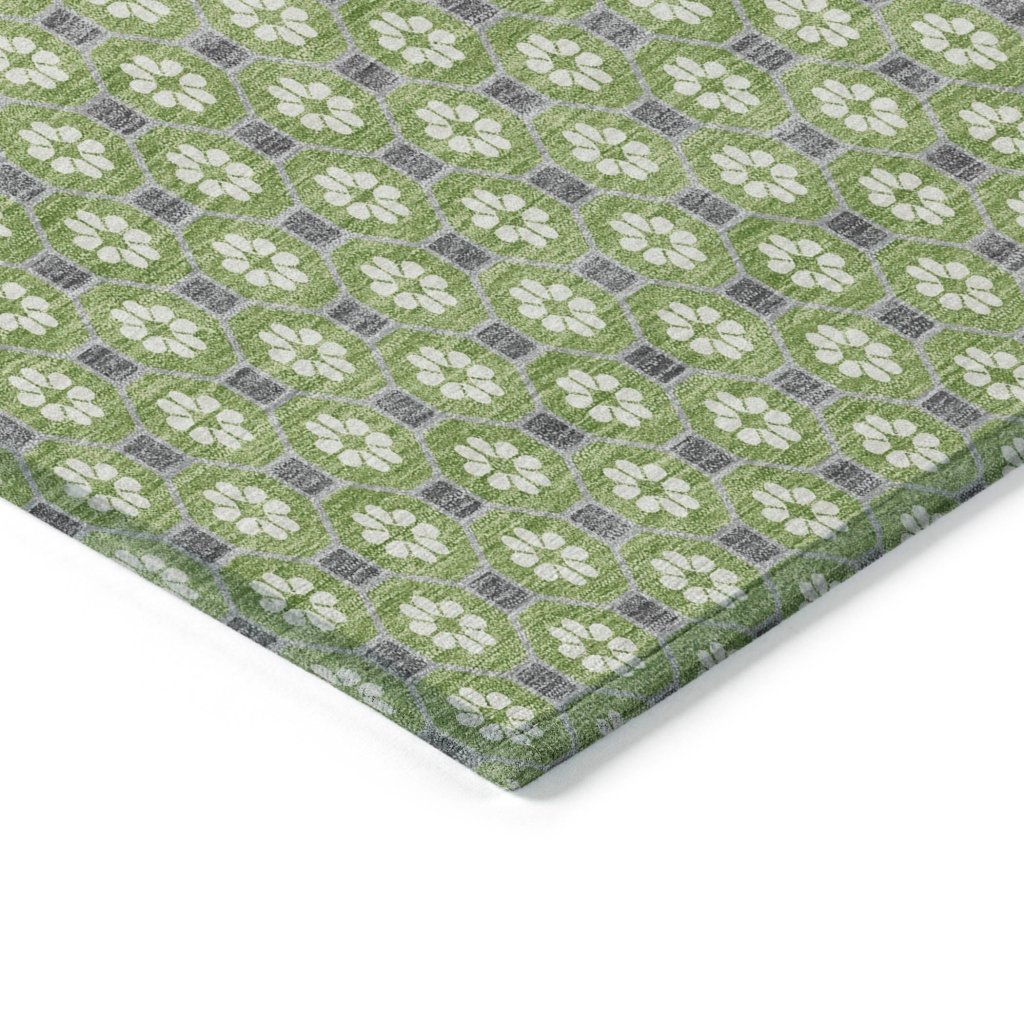 LOOMLAN Rugs Chantelle Green Washable Indoor-Outdoor Rug