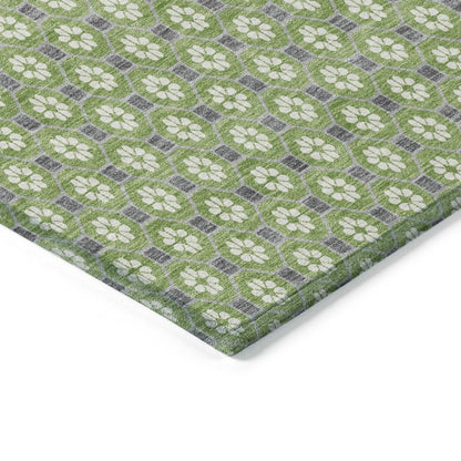 LOOMLAN Rugs Chantelle Green Washable Indoor-Outdoor Rug