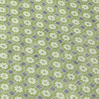 LOOMLAN Rugs Chantelle Green Washable Indoor-Outdoor Rug
