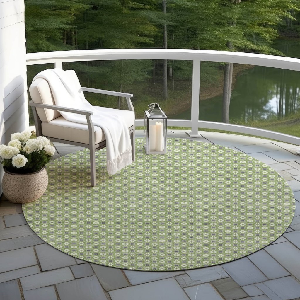 LOOMLAN Rugs Chantelle Green Washable Indoor-Outdoor Rug