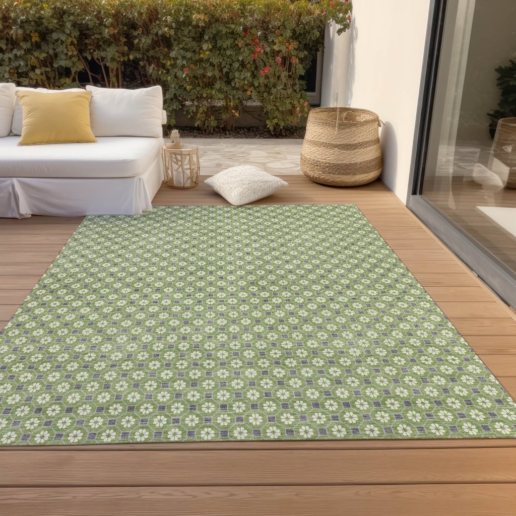 LOOMLAN Rugs Chantelle Green Washable Indoor-Outdoor Rug