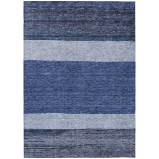 LOOMLAN Rugs Chantissa Blue Washable Indoor-Outdoor Rug