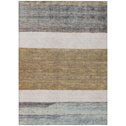 LOOMLAN Rugs Chantissa Brown Washable Indoor-Outdoor Rug