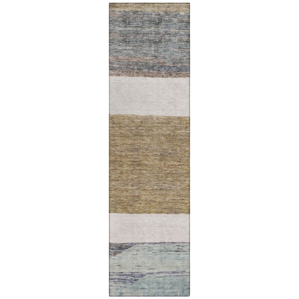 LOOMLAN Rugs Chantissa Brown Washable Indoor-Outdoor Rug