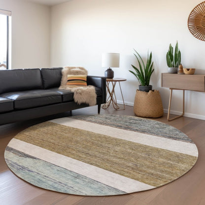 LOOMLAN Rugs Chantissa Brown Washable Indoor-Outdoor Rug