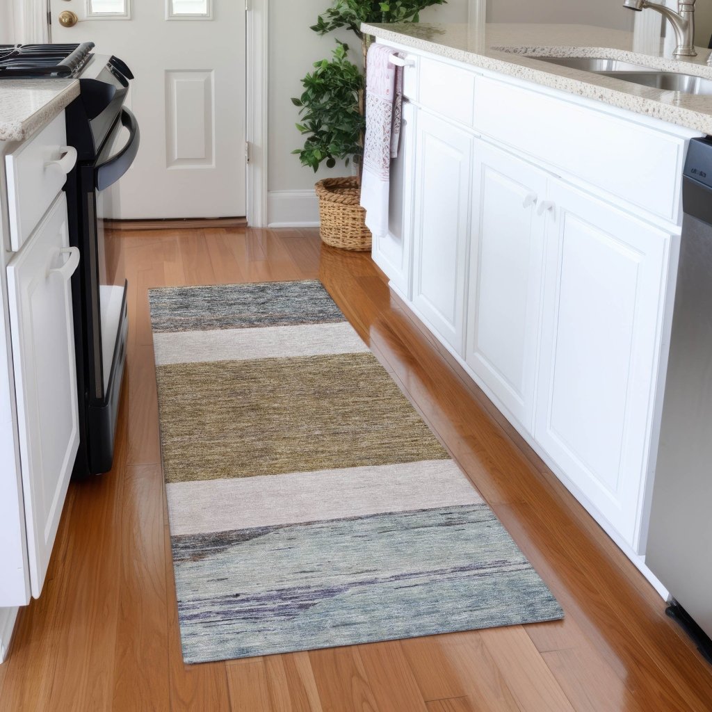 LOOMLAN Rugs Chantissa Brown Washable Indoor-Outdoor Rug