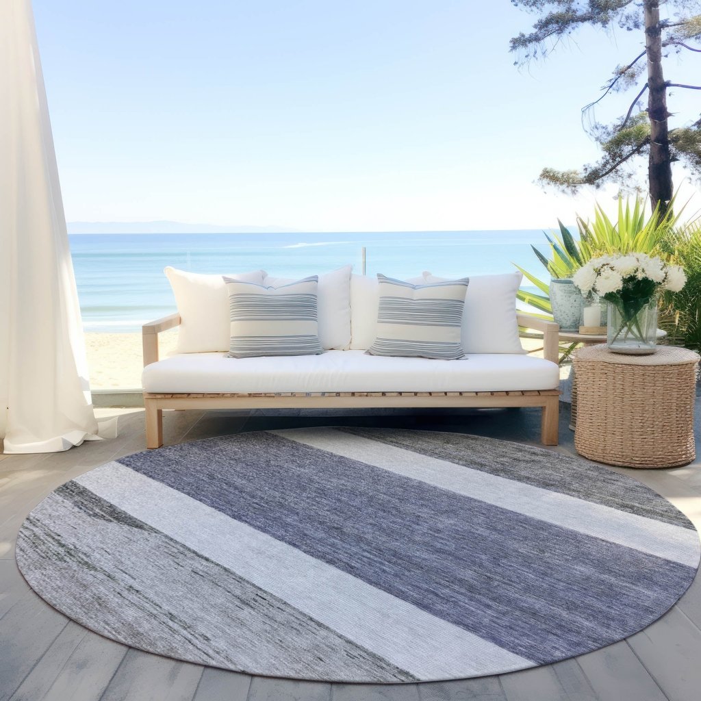 LOOMLAN Rugs Chantissa Denim Washable Indoor-Outdoor Rug