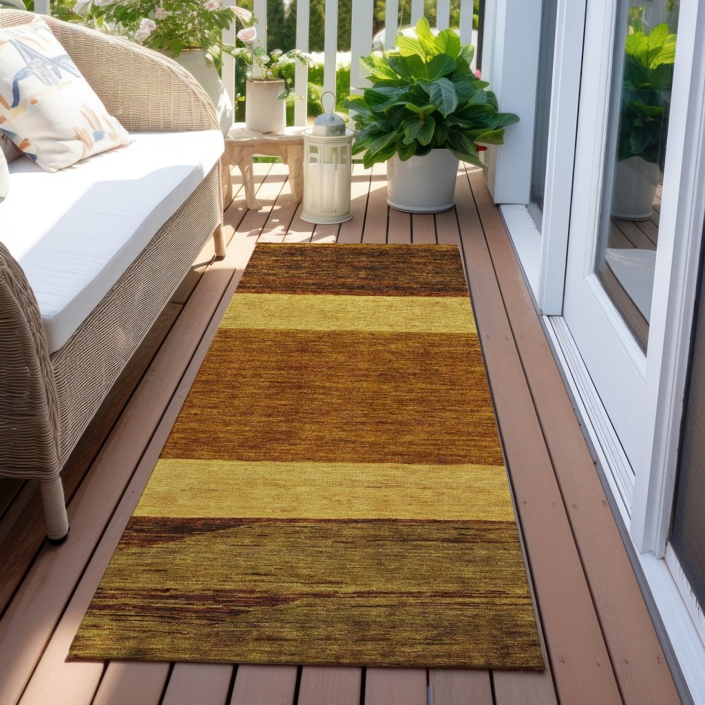 LOOMLAN Rugs Chantissa Orange Washable Indoor-Outdoor Rug