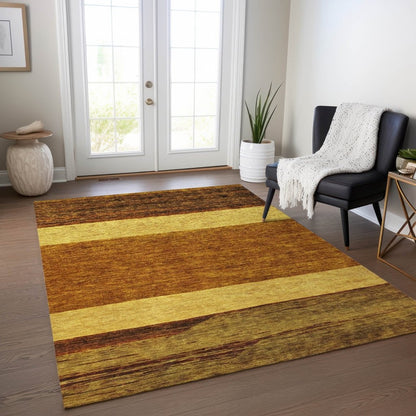 LOOMLAN Rugs Chantissa Orange Washable Indoor-Outdoor Rug