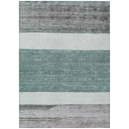 LOOMLAN Rugs Chantissa Teal Washable Indoor-Outdoor Rug