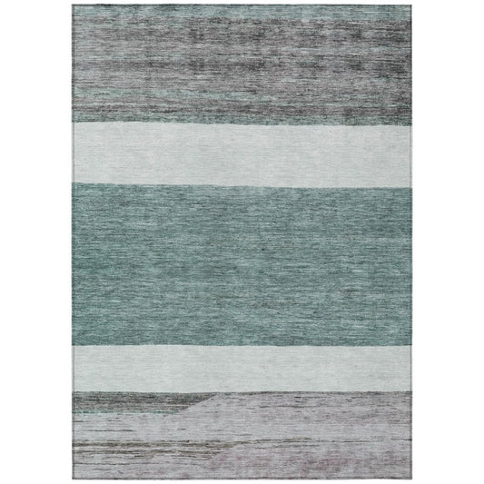 LOOMLAN Rugs Chantissa Teal Washable Indoor-Outdoor Rug