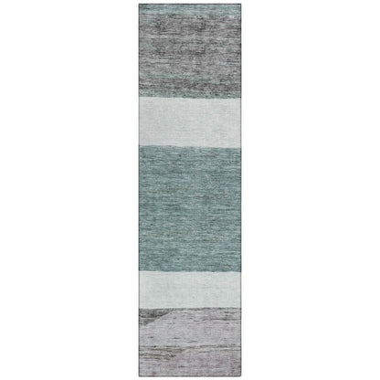 LOOMLAN Rugs Chantissa Teal Washable Indoor-Outdoor Rug