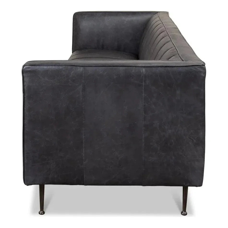 Chesterfield Lexington Sofa Nottinghill Grey Leather - LOOMLAN - Sarreid - Sofas & Loveseats