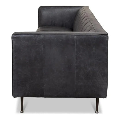Chesterfield Lexington Sofa Nottinghill Grey Leather - LOOMLAN - Sarreid - Sofas & Loveseats