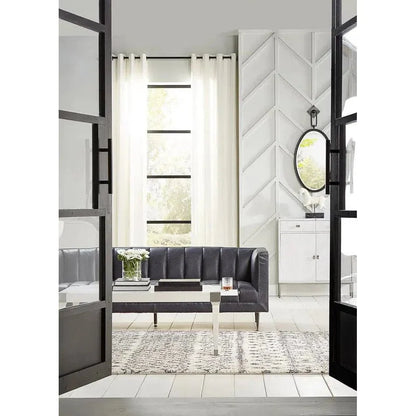 Chesterfield Lexington Sofa Nottinghill Grey Leather - LOOMLAN - Sarreid - Sofas & Loveseats