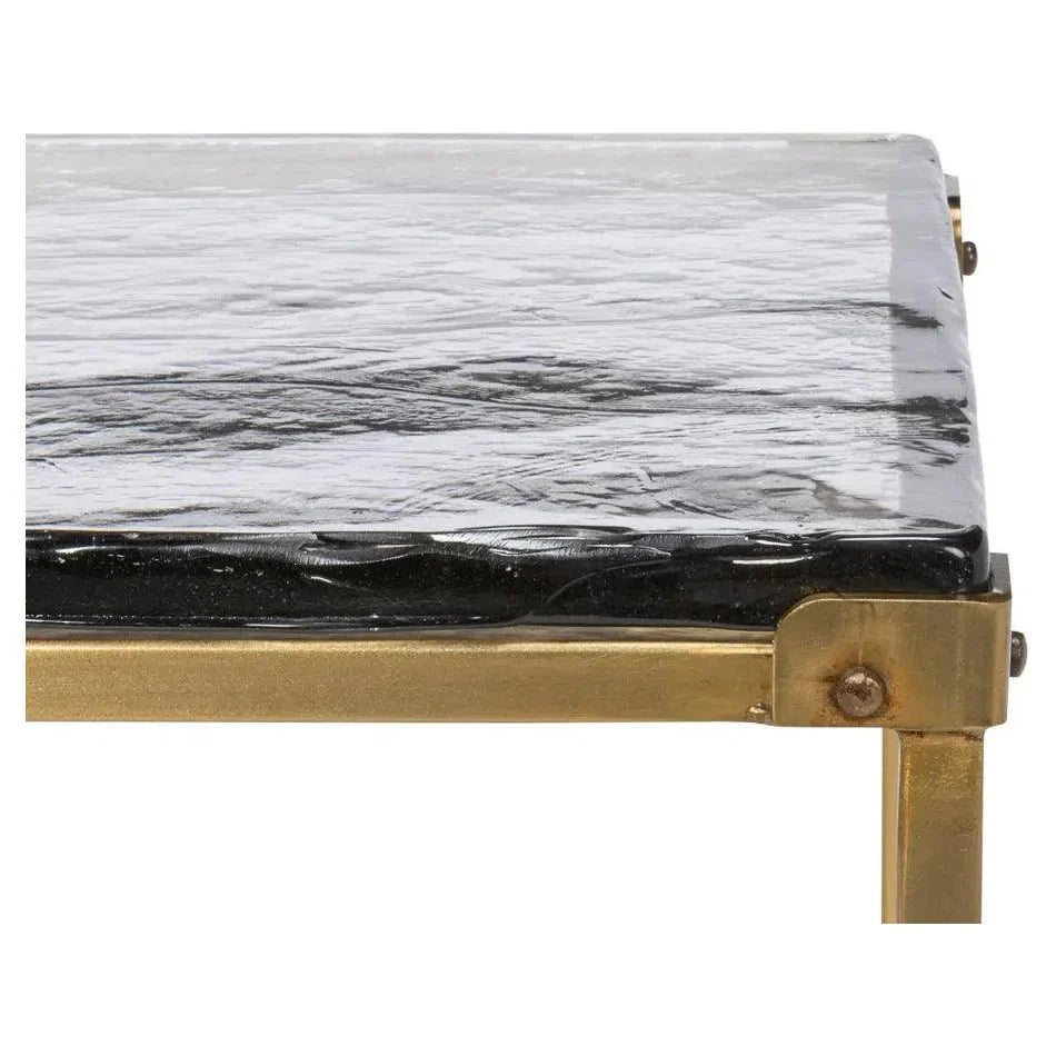 Sarreid Christian Iron Gold Square Side Table