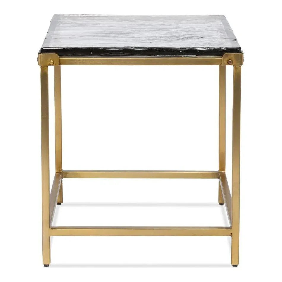 Sarreid Christian Iron Gold Square Side Table