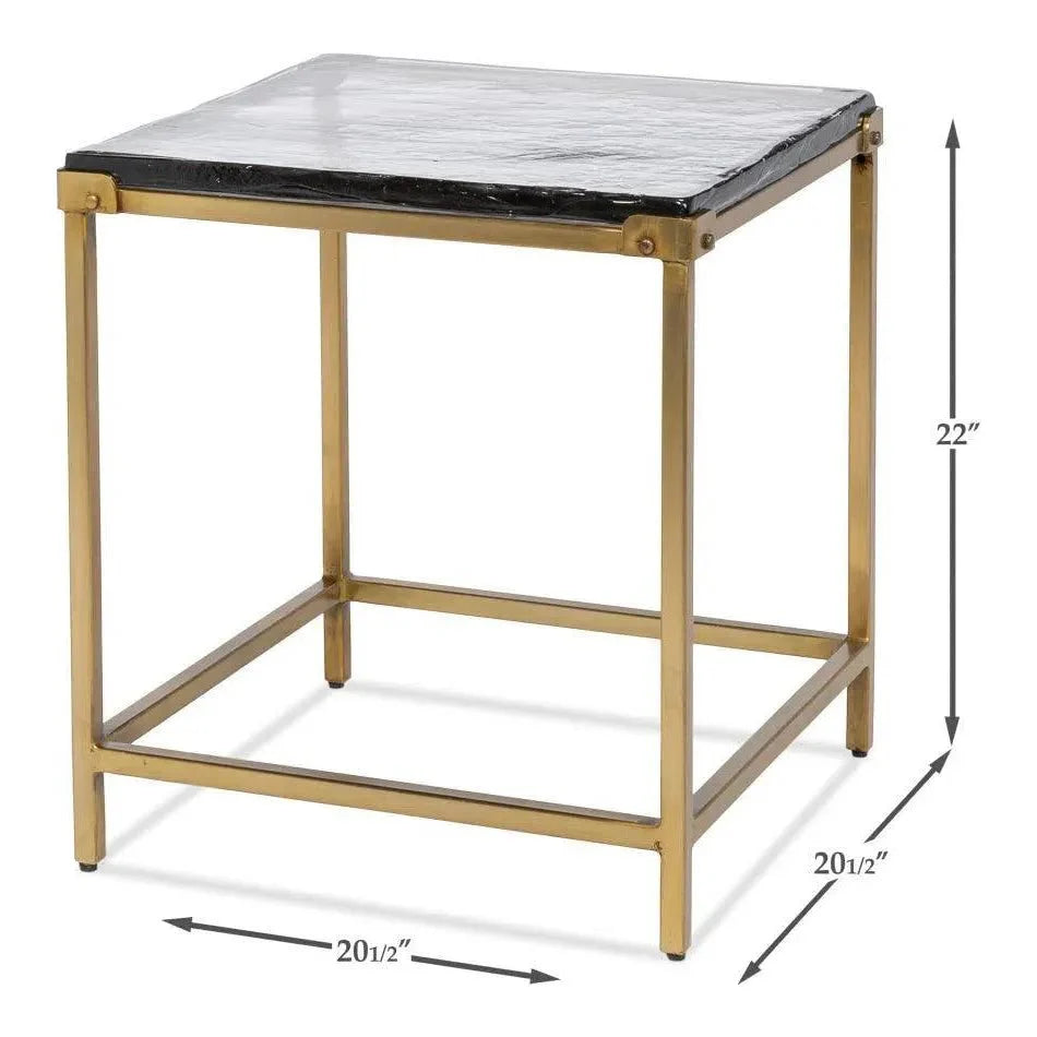 Sarreid Christian Iron Gold Square Side Table