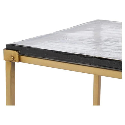 Sarreid Christian Iron Gold Square Side Table
