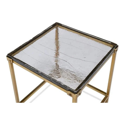 Sarreid Christian Iron Gold Square Side Table
